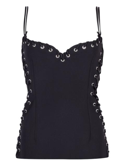 Paris Georgia eyelet-embellished top