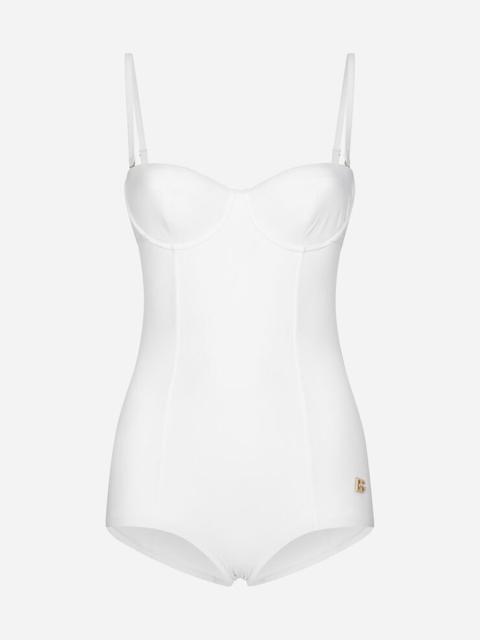 Dolce & Gabbana Full swimsuit with balcony neckline