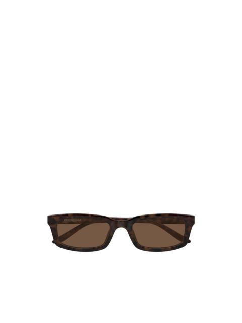 BALENCIAGA Daily tortoiseshell-effect rectangle-frame sunglasses