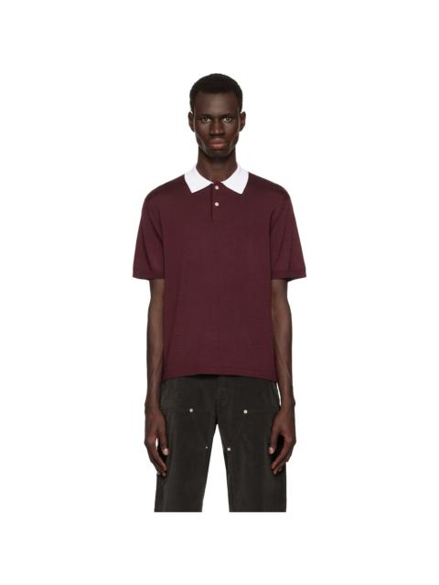 WALES BONNER Burgundy Sun Polo