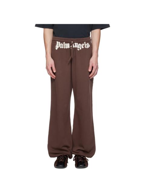 Palm Angels Brown Waist Logo Sweatpants