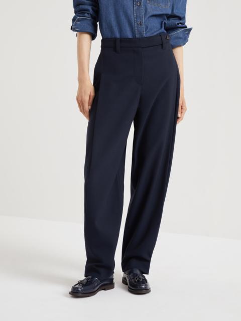 Brunello Cucinelli Virgin wool panama sartorial trousers with adjustable cuffs