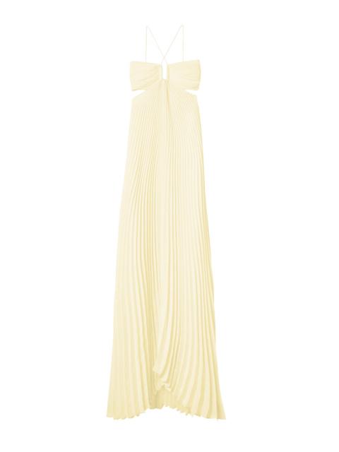 A.L.C. Moira Satin Pleated Maxi Dress