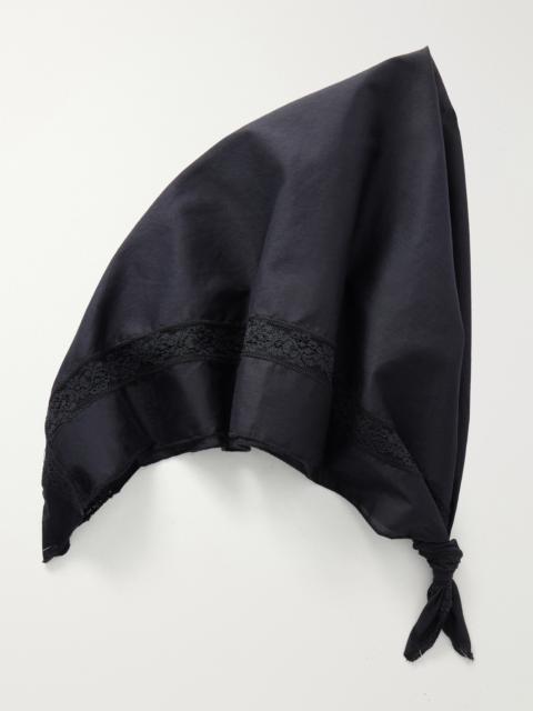 STAUD + Da Adolfo Sunny Lace-trimmed Cotton Headscarf