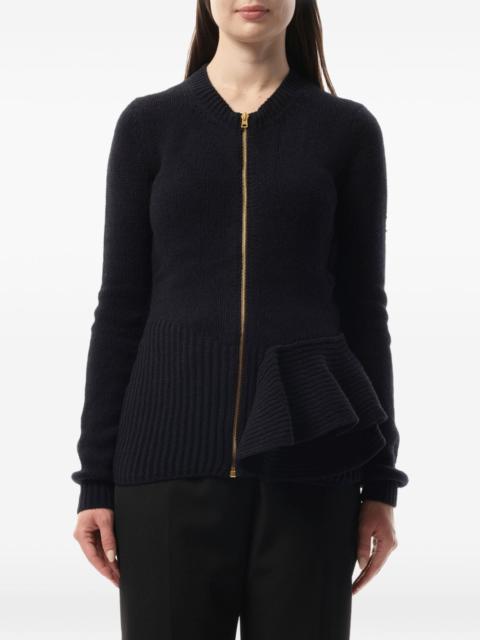 Lanvin ruffled-trim zip-up cardigan