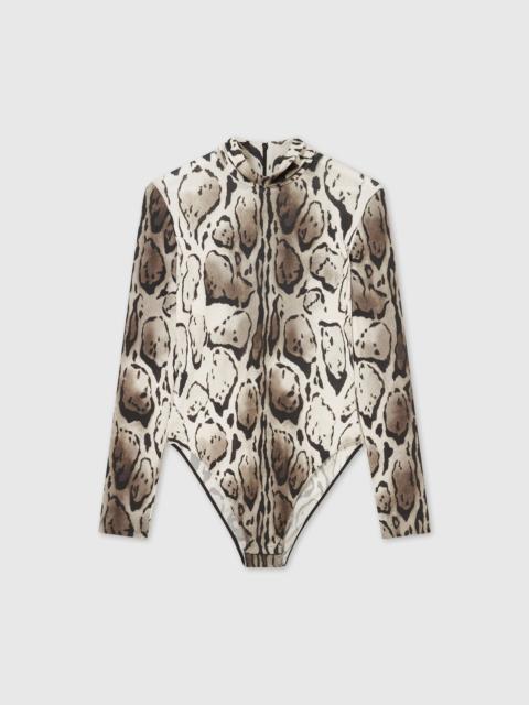 Stella McCartney Cloud Leopard High-Neck Bodysuit