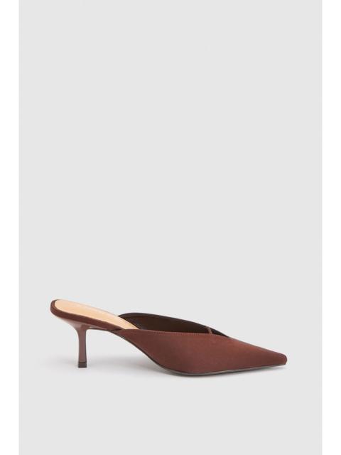 KAREN MILLEN Satin Closed Toe Heeled Mules
