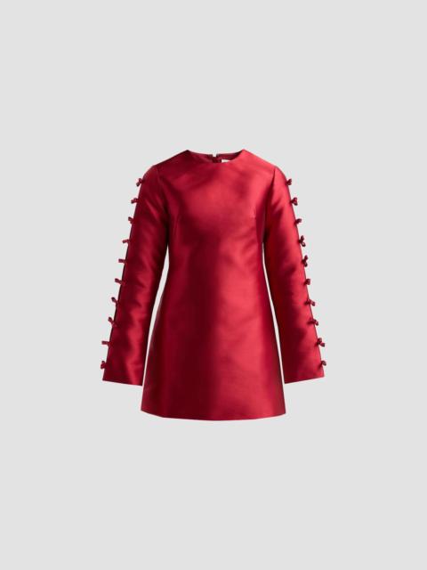 SIMKHAI Women's Fiora Bow Satin A-Line Mini Dress - Lipstick