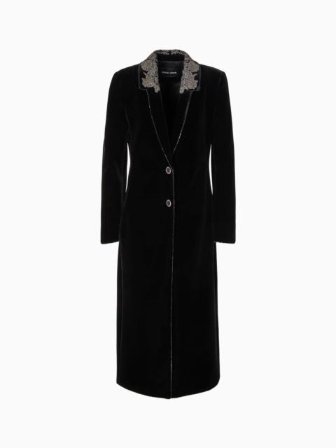 GIORGIO ARMANI Single-breasted embroidered velvet coat