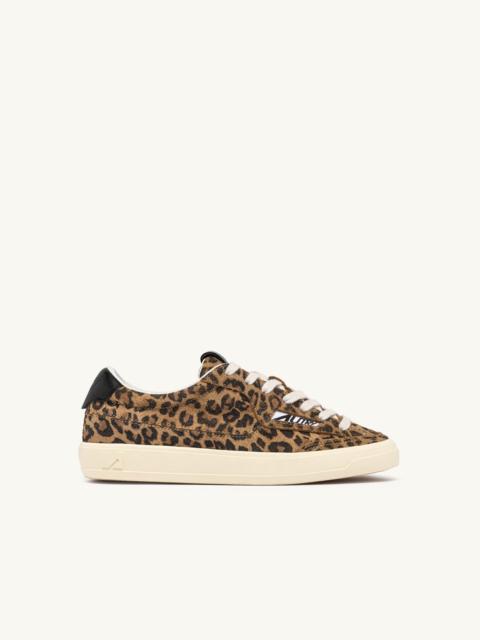 AUTRY WINDSCAPE LOW SNEAKERS IN LEOPARD AND BLACK SUEDE