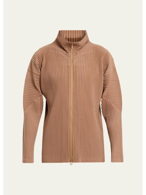ISSEY MIYAKE Men's Pleated Full-Zip Jacket