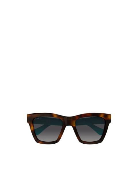 GUCCI tortoiseshell-effect square-frame sunglasses
