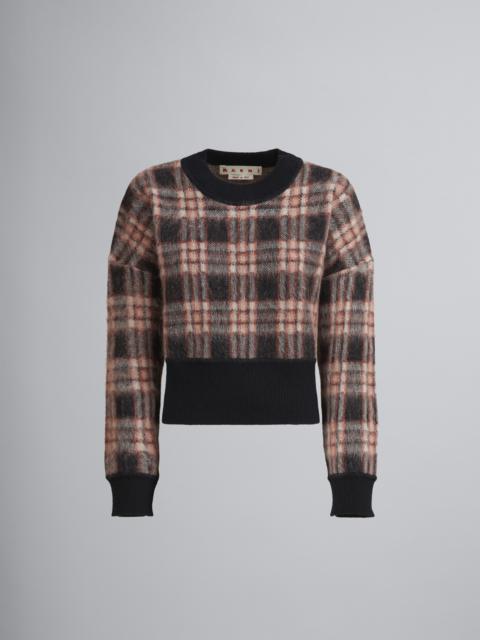 Marni WOOL AND BRUSHED MOHAIR CHECKED SWEATER