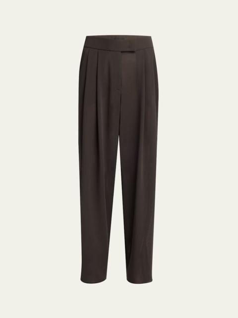 GIORGIO ARMANI Pleated Layered Gauze Trousers