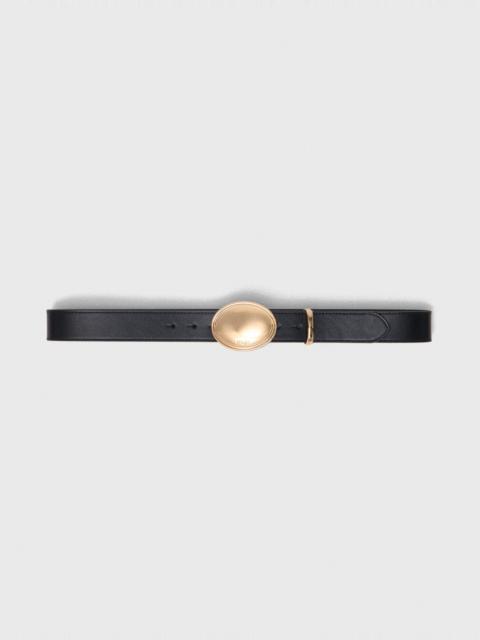 maje Leather belt with oval buckle