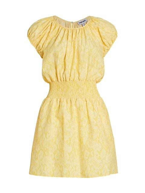 KENZO Dyed Smocked Waist Minidress