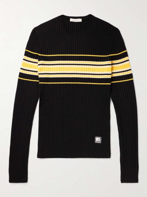 WALES BONNER Striped Ribbed Wool-Blend Sweater