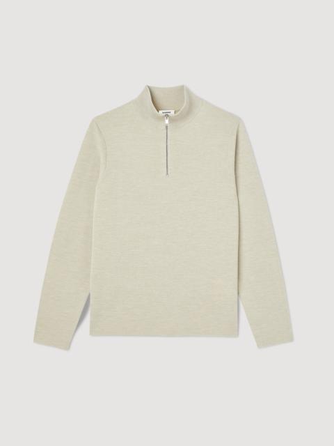 Sandro WOOL SWEATER WITH ZIPPED COLLAR
