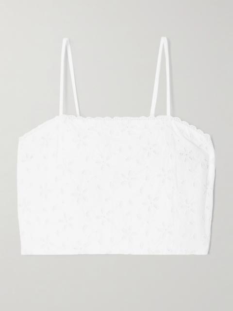 POSSE Salma Cropped Broderie Anglaise Cotton Top