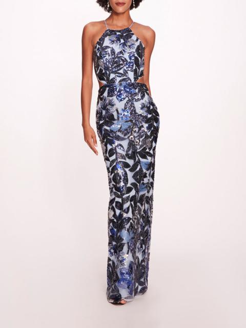 Marchesa BOTANICAL SEQUIN GOWN