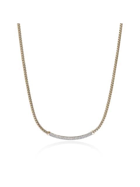 JOHN HARDY JH Essential Pavé Necklace, Gold, Diamonds, 2.5MM