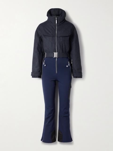 CORDOVA Eiger belted wool-blend and twill ski suit Navy