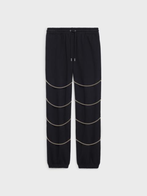 CELINE CHAINS TRACK PANTS IN COTTON FLEECE