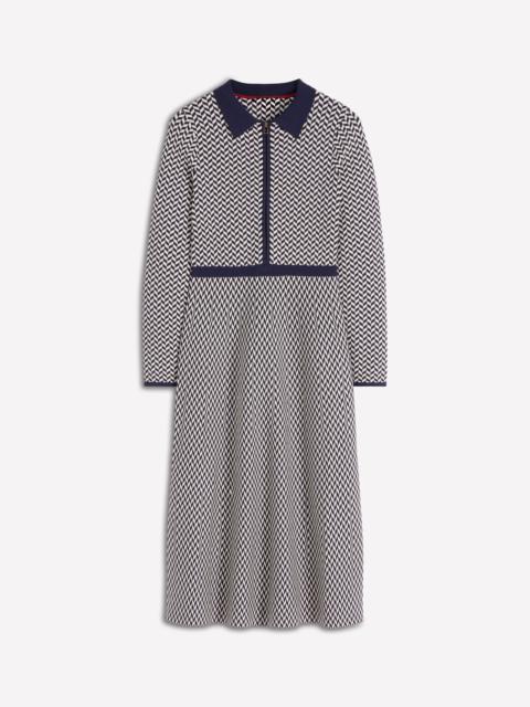 BODEN Fiona Chevron Knitted Dress-Chevron