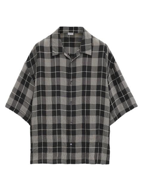 Loewe Men's Plaid Short-Sleeve Shirt - Black White