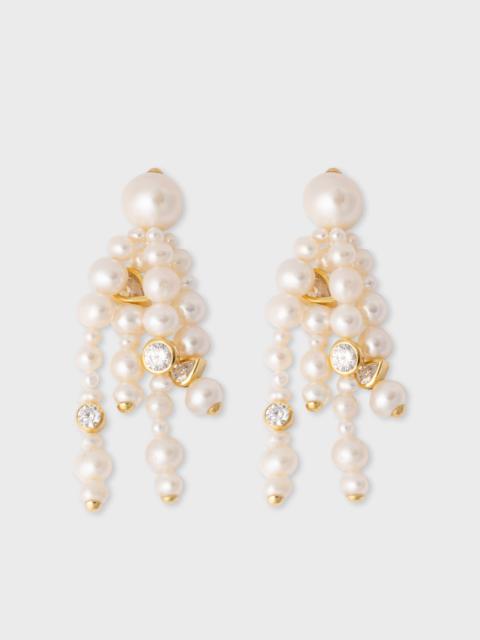 Paul Smith Pearl and Zirconia Gold Vermeil Earrings by Completedworks