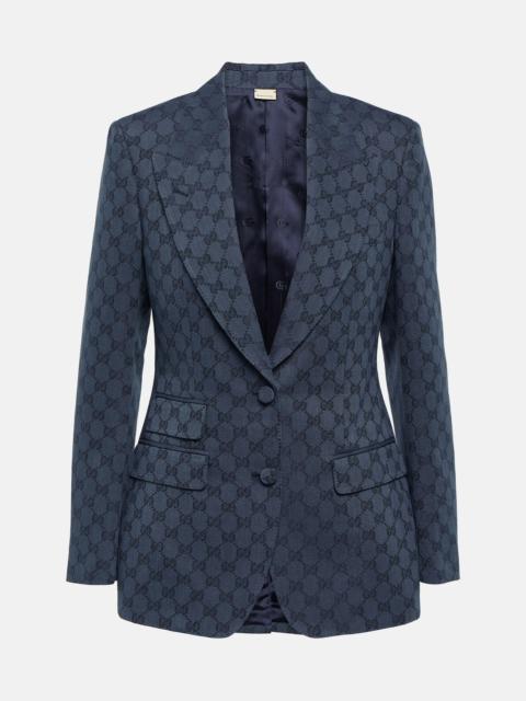 GUCCI GG linen and cotton jacquard blazer