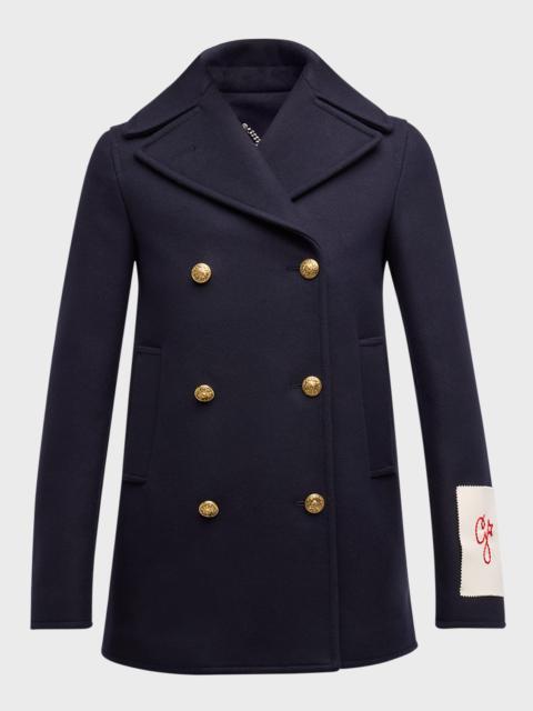 Golden Goose Wool Double-Breasted Button Peacoat