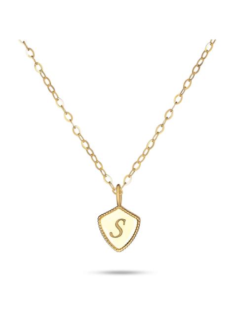 STONE AND STRAND Mini Shield Medallion Necklace