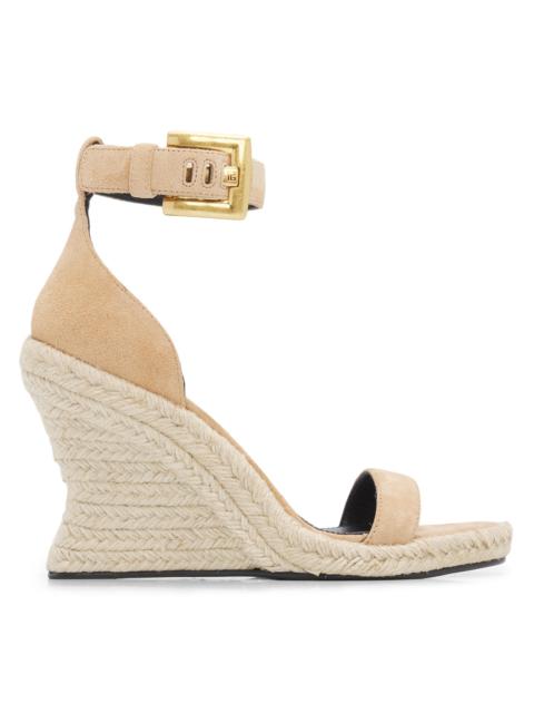 Balmain Women's Anthem 95MM Wedge Espadrilles - Biscuit