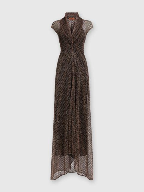 Missoni Long lamé lace dress with torchon neckline
