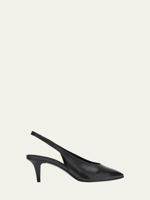 Loro Piana Rebecca Leather Slingback Pumps