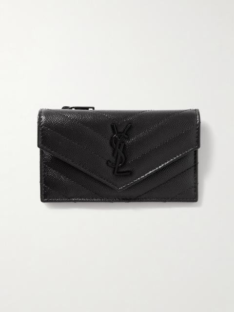 SAINT LAURENT Monogramme Quilted Textured-leather Wallet
