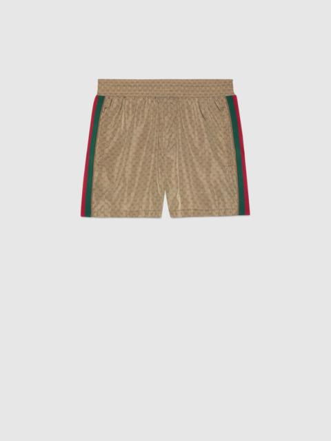 GUCCI Waterproof nylon swim shorts with GG