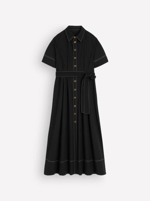 BODEN Sarah Cotton Midi Shirt Dress-Black