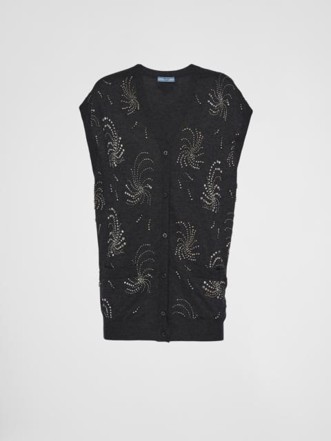Prada Embroidered cashmere vest