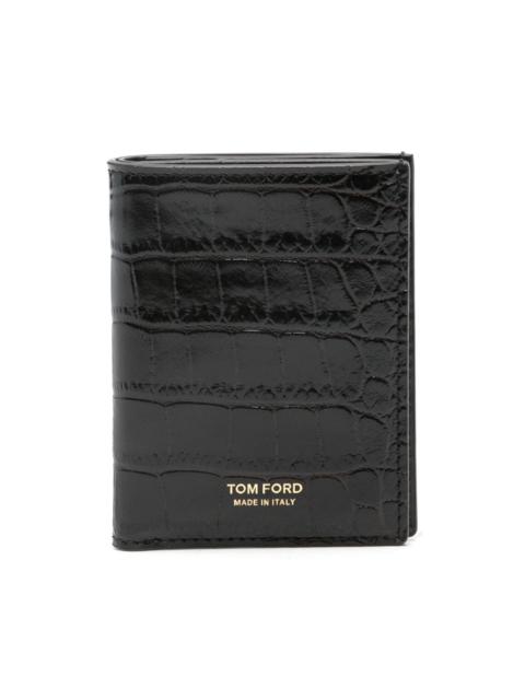 crocodile-embossed card holder