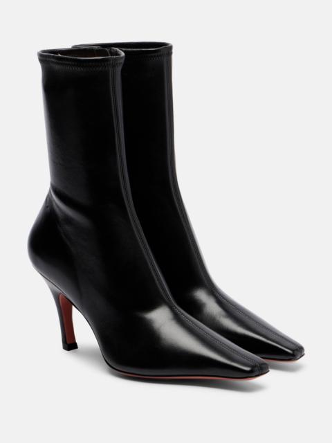 Amina Muaddi Jamie 80 leather ankle boots