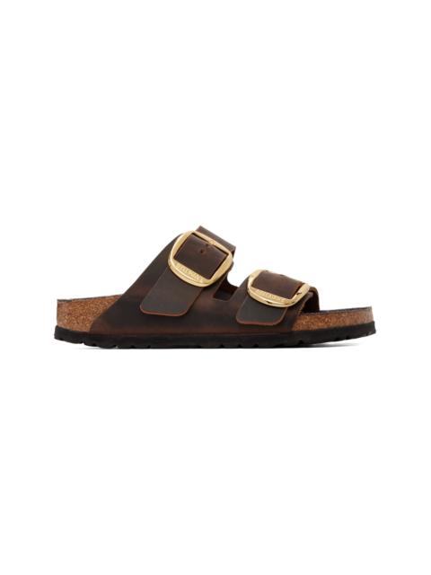 BIRKENSTOCK Brown Narrow Arizona Big Buckle Oiled Leather Sandals