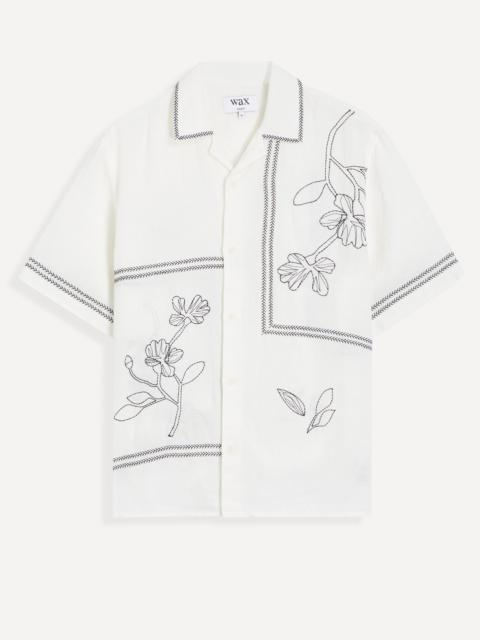 Wax London Didcot Grid Flower Short-Sleeve Shirt