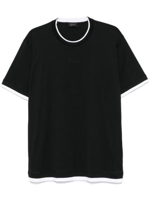 Brioni logo-embroidered T-shirt