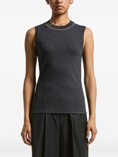 PESERICO embellished-neck sleeveless top