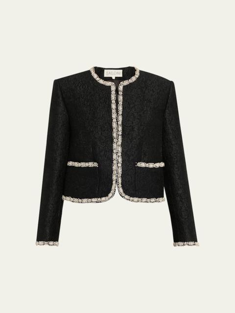 SALONI Luma Crystal Rose Brocade Jacket