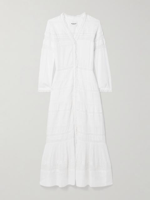 Isabel Marant Étoile Daniva Lace-trimmed Broderie Anglaise Organic Cotton-voile Maxi Dress