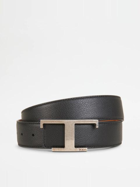 Tod's REVERSIBLE LEATHER BELT - BLACK