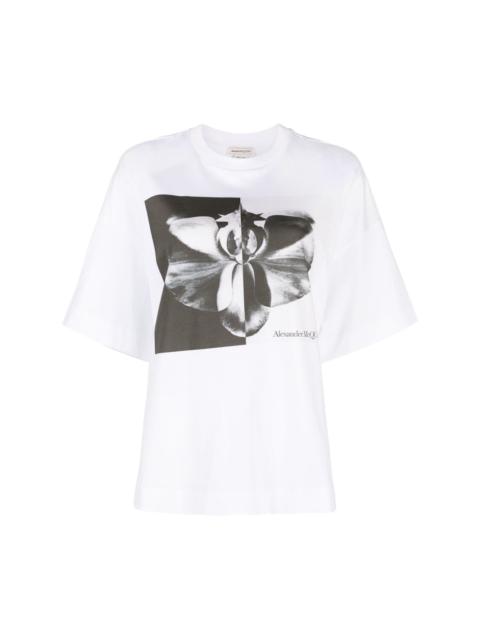 Photographic Orchid-print T-shirt